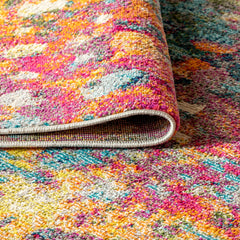 Area Rug, 7'9" x 10', Polypropylene with Abstract Pattern in Multi/Yellow