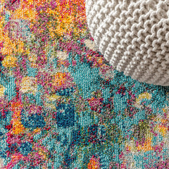 Area Rug, 7'9" x 10', Polypropylene with Abstract Pattern in Multi/Yellow