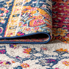 Area Rug, 7'9" x 10' Rectangle with Blue/Multi Polypropylene