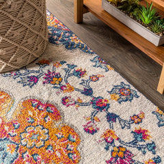 Area Rug, 7'9" x 10' Rectangle with Blue/Multi Polypropylene