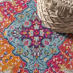 Area Rug, 7'9" x 10' Rectangle with Blue/Multi Polypropylene