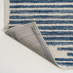 Area Rug, 7'9" x 10' with Cream and Navy Stripes