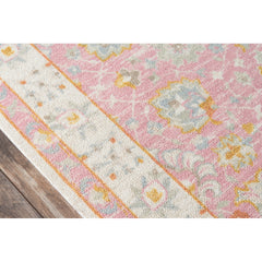 Area Rug, 7'9" x 9'10", Floral Wool and Nylon in Pink, Blue and Brown
