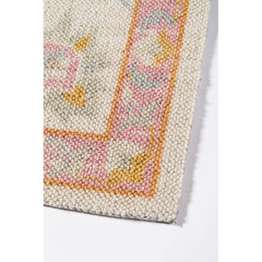 Area Rug, 7'9" x 9'10", Floral Wool and Nylon in Pink, Blue and Brown