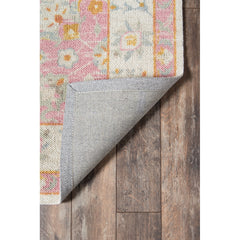 Area Rug, 7'9" x 9'10", Floral Wool and Nylon in Pink, Blue and Brown