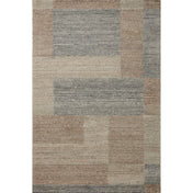 Area Rug, 7'9" x 9'9", Beige/Slate Wool with Abstract Color Block Pattern