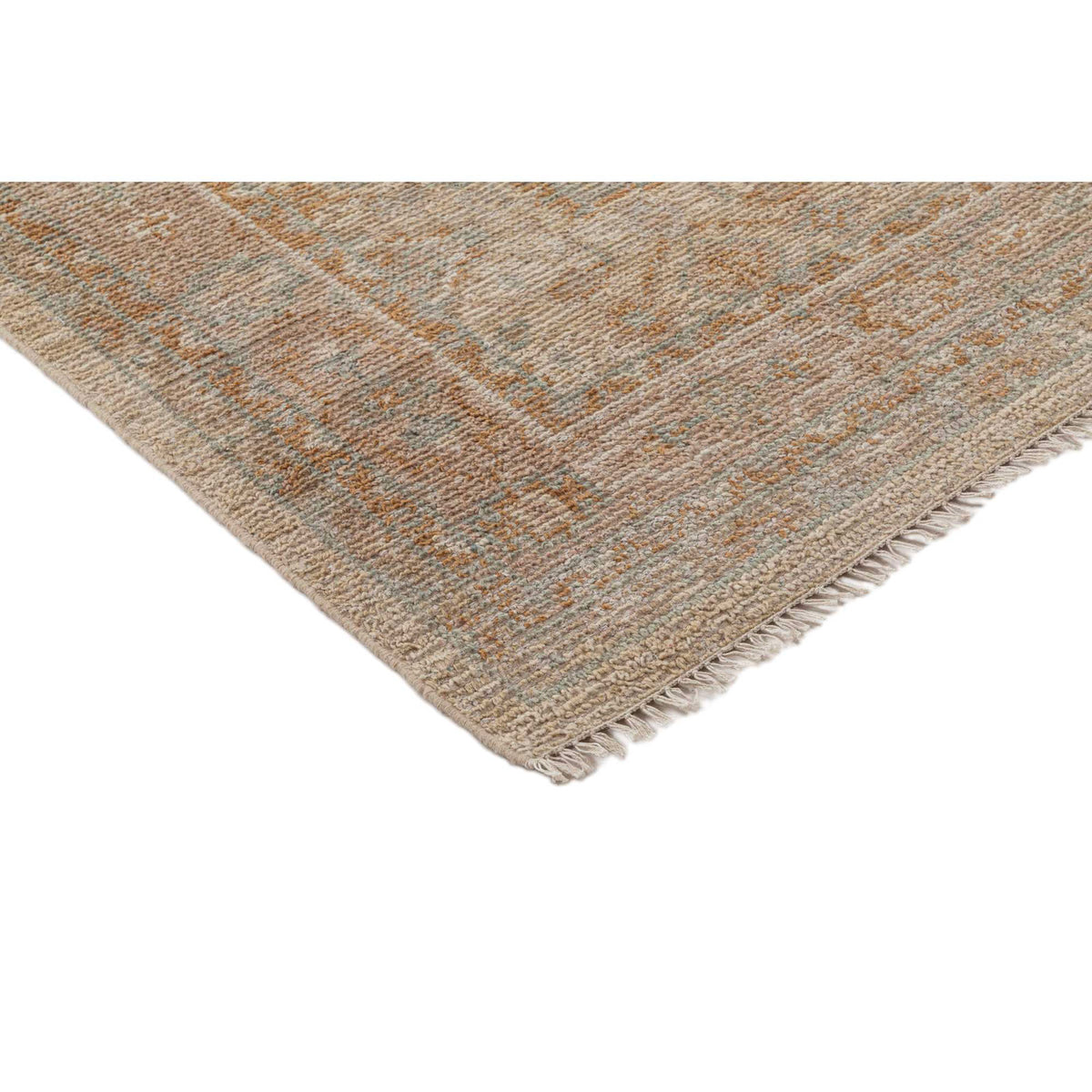 Area Rug, 7'9" x 9'9", Hand-Knotted Beige Wool