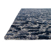 Area Rug, 7'9" x 9'9" in Blue Wool and Rayon