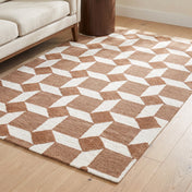 Area Rug, 7'9" x 9'9" in Brown and White Wool