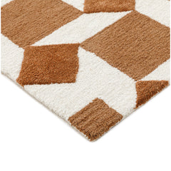 Area Rug, 7'9" x 9'9" in Brown and White Wool