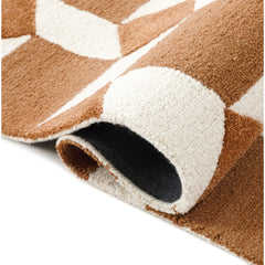 Area Rug, 7'9" x 9'9" in Brown and White Wool