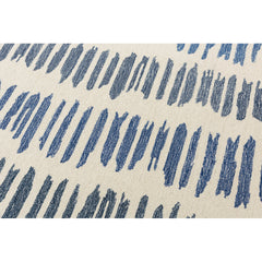 Area Rug, 7'9" x 9'9" in Ivory/Blue Striped Wool