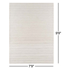Area Rug, 7'9" x 9'9" in Ivory with Jute, Sisal and Wool