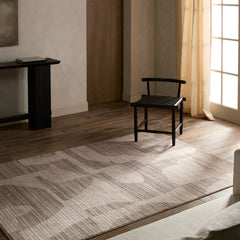 Area Rug, 7'9" x 9'9", Polyester in Tan and Ivory