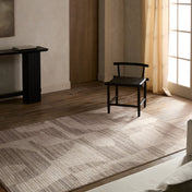 Area Rug, 7'9" x 9'9", Polyester in Tan and Ivory