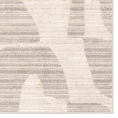 Area Rug, 7'9" x 9'9", Polyester in Tan and Ivory