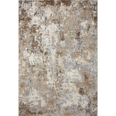 Area Rug, 7 ft 10 in x 10 ft 10 in with Gray and Brown Abstract Pattern