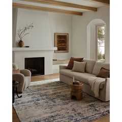 Area Rug, 7 ft 10 in x 10 ft 2 in, Polyester and Polypropylene in Dove and Blue