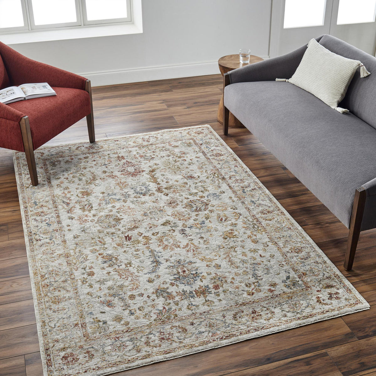 Area Rug, 7 ft 10 in x 10 ft 2 in with Polyester Construction