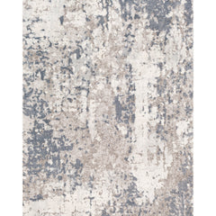 Area Rug, 7 ft 10 in x 10 ft 3 in, Gray Abstract Pattern