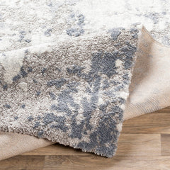 Area Rug, 7 ft 10 in x 10 ft 3 in, Gray Abstract Pattern