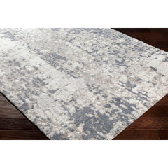 Area Rug, 7 ft 10 in x 10 ft 3 in, Gray Abstract Pattern