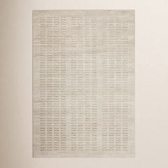 Area Rug, 7 ft 10 in x 10 ft, Abstract Polyester in Beige and Ivory