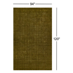 Area Rug, 7 ft 10 in x 10 ft, Hand-Loomed Wool in Green
