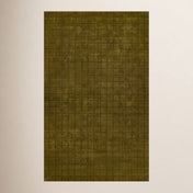 Area Rug, 7 ft 10 in x 10 ft, Hand-Loomed Wool in Green