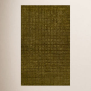 Area Rug, 7 ft 10 in x 10 ft, Hand-Loomed Wool in Green
