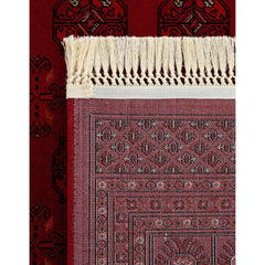 Area Rug, 7 ft 10 in x 10 ft, Red Polypropylene with Geometric Pattern