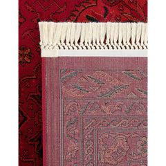 Area Rug, 7 ft 10 in x 10 ft, Red Polypropylene with Jute Backing