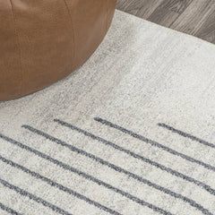 Area Rug, 7 ft 10 in x 10 ft with Cream and Terra Geometric Pattern