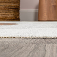 Area Rug, 7 ft 10 in x 10 ft with Cream and Terra Geometric Pattern