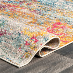 Area Rug, 7 ft 10 in x 11 ft Rectangle with Abstract Pattern