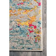 Area Rug, 7 ft 10 in x 11 ft Rectangle with Abstract Pattern