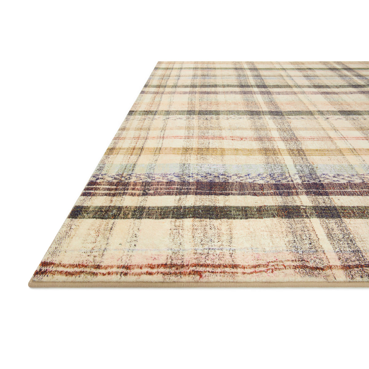 Area Rug, 7 Ft 3 In X 9 Ft 3 In with Polyester Plaid Pattern