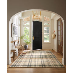 Area Rug, 7 Ft 3 In X 9 Ft 3 In with Polyester Plaid Pattern