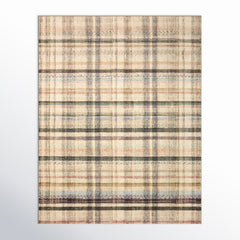 Area Rug, 7 Ft 3 In X 9 Ft 3 In with Polyester Plaid Pattern