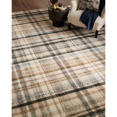 Area Rug, 7 Ft 3 In X 9 Ft 3 In with Polyester Plaid Pattern