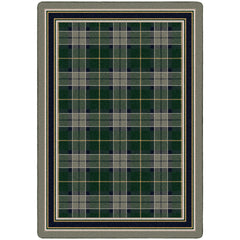 Area Rug, 7 ft 8 in x 10 ft 9 in, Green and Gray Nylon Berber