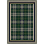 Area Rug, 7 ft 8 in x 10 ft 9 in, Green and Gray Nylon Berber