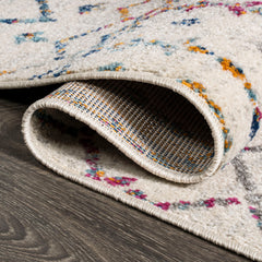 Area Rug, 7 ft 9 in x 10 ft, Ivory/Multi with Trellis Pattern