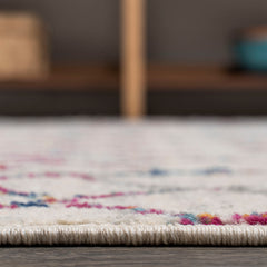 Area Rug, 7 ft 9 in x 10 ft, Ivory/Multi with Trellis Pattern