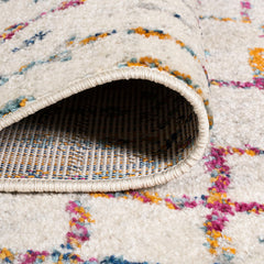 Area Rug, 7 ft 9 in x 10 ft, Ivory/Multi with Trellis Pattern