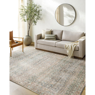 Area Rug, 7 ft 9 in x 10 ft Oriental Polyester in Brown and Sage