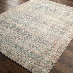 Area Rug, 7 ft 9 in x 10 ft Oriental Polyester in Brown and Sage