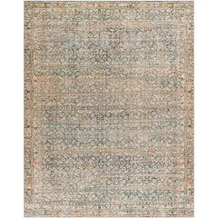 Area Rug, 7 ft 9 in x 10 ft Oriental Polyester in Brown and Sage