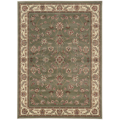 Area Rug, 7 ft 9 in x 11 ft with Sage Green Traditional Pattern