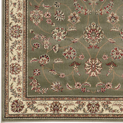 Area Rug, 7 ft 9 in x 11 ft with Sage Green Traditional Pattern